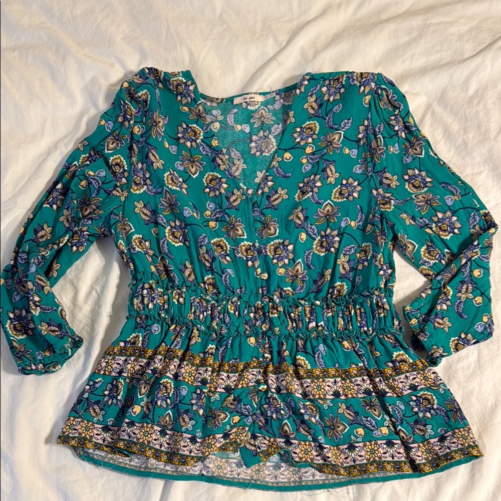 Miami Floral Blue Blouse